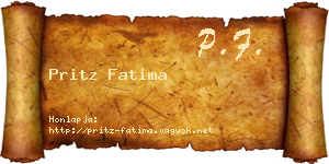 Pritz Fatima névjegykártya
